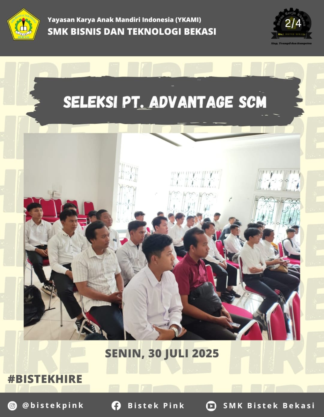 Sukses! BKK SMK Bistek Gelar Seleksi Karyawan Bersama PT. Advantage SCM